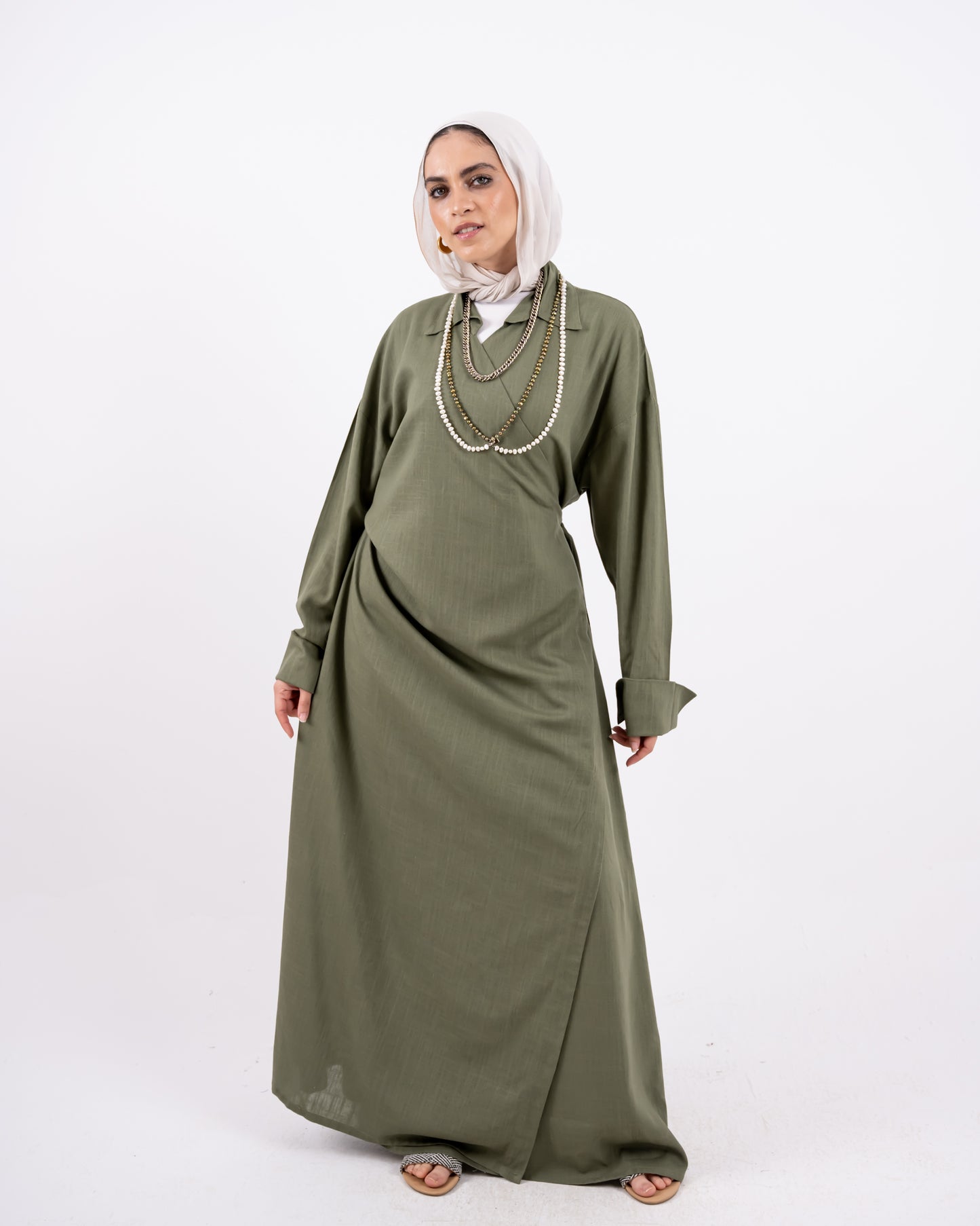 nature wrapped linen dress