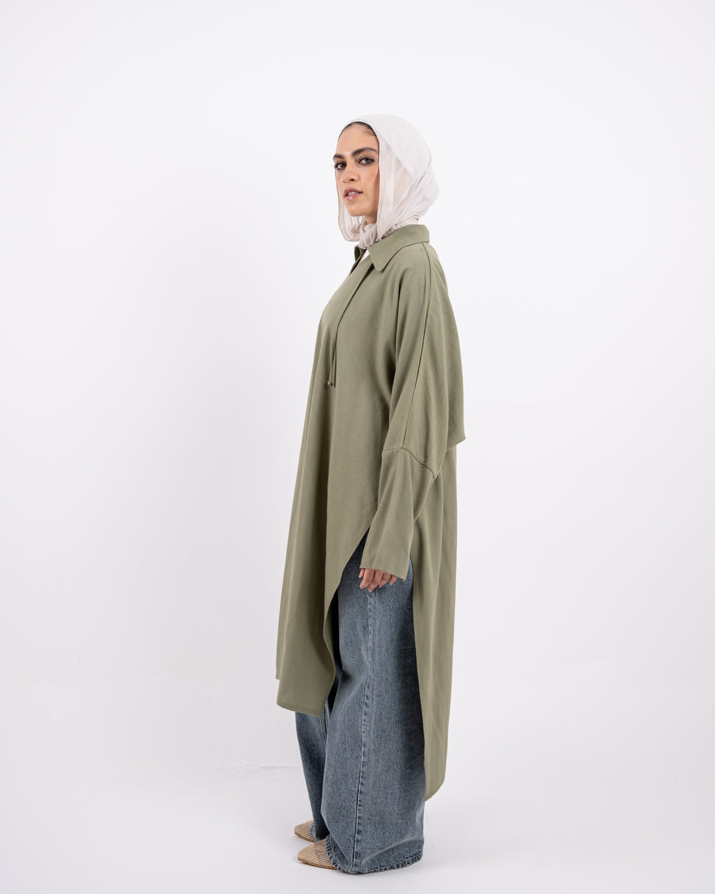 Semi Boho linen shirt-olive