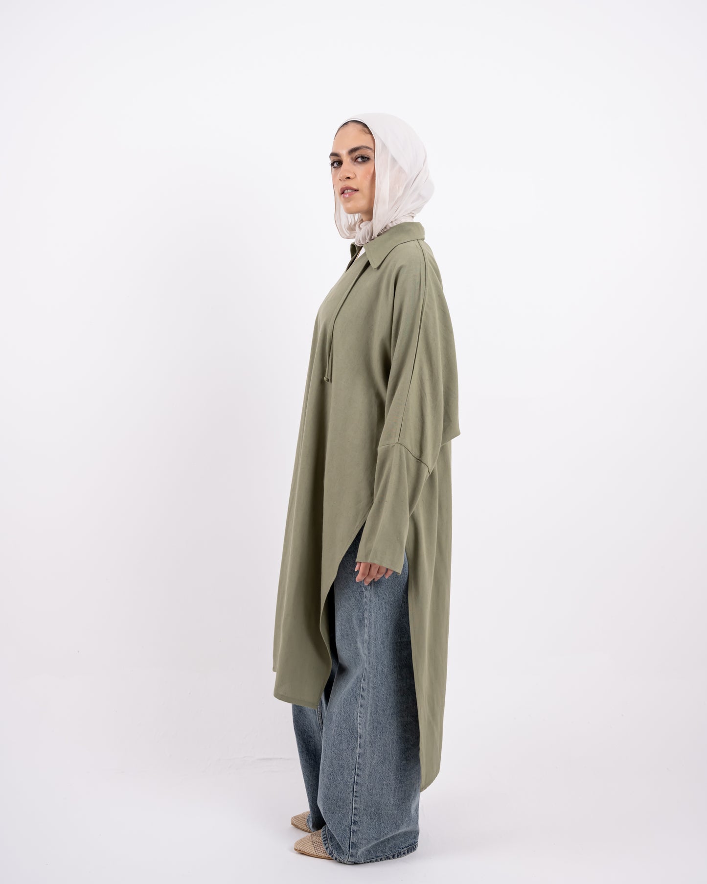 Semi Boho linen shirt-olive