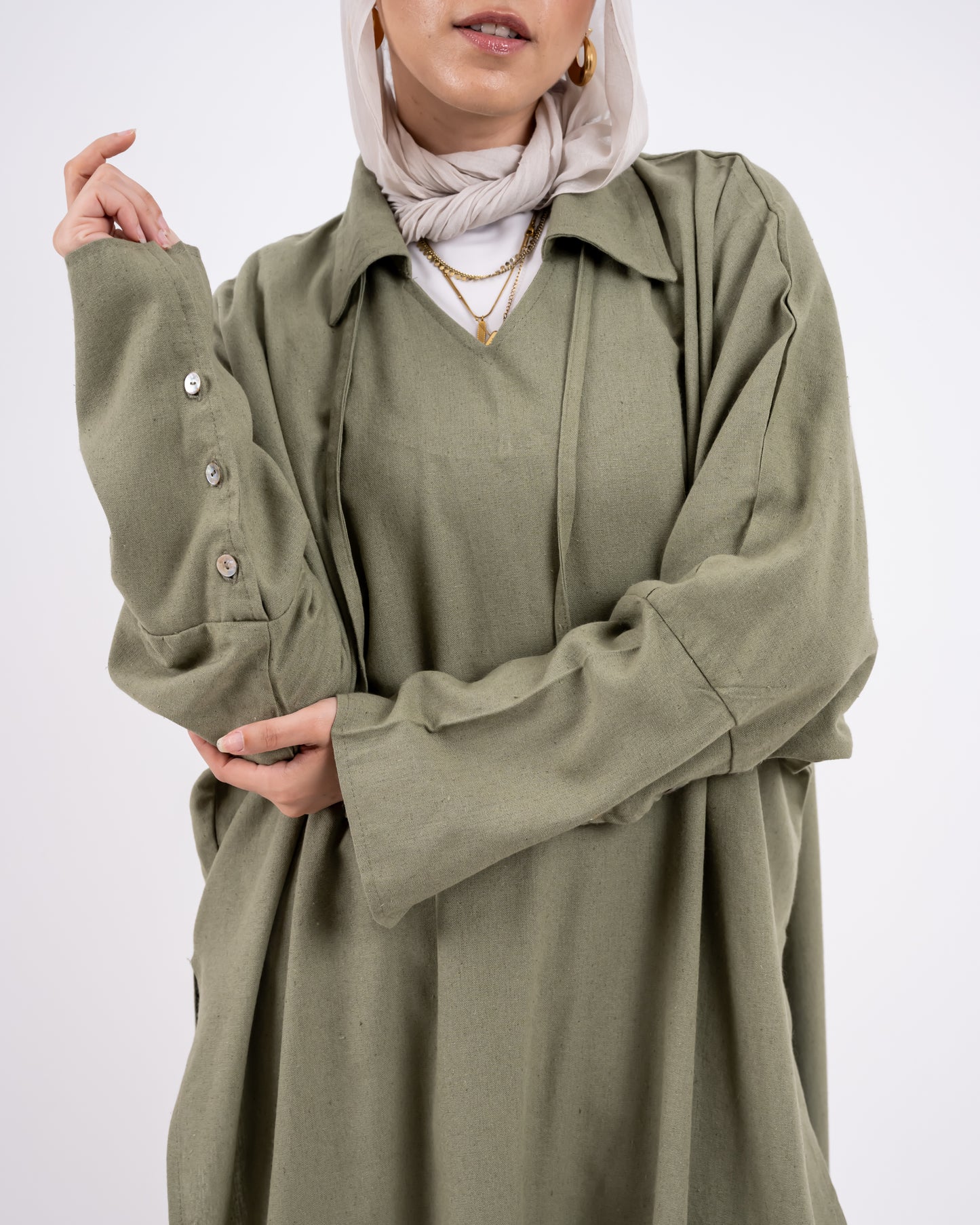 Semi Boho linen shirt-olive