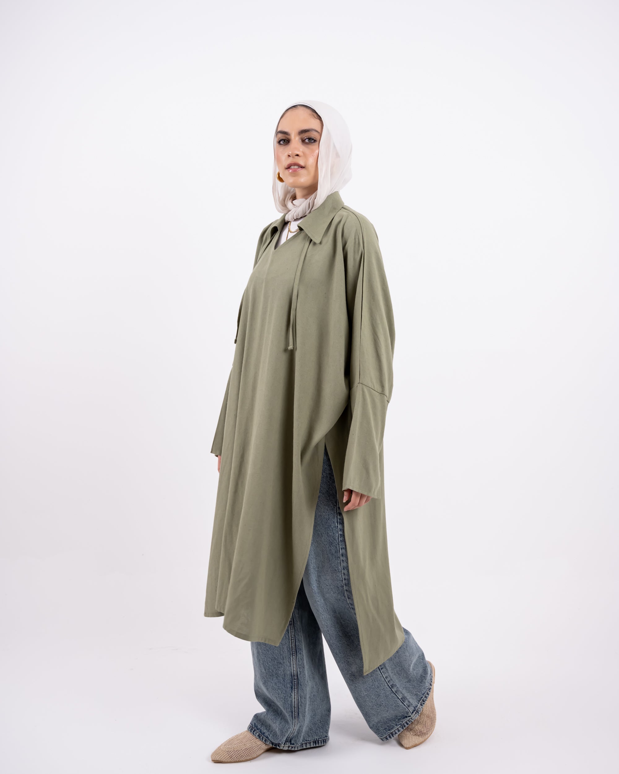 Semi Boho linen shirt-olive
