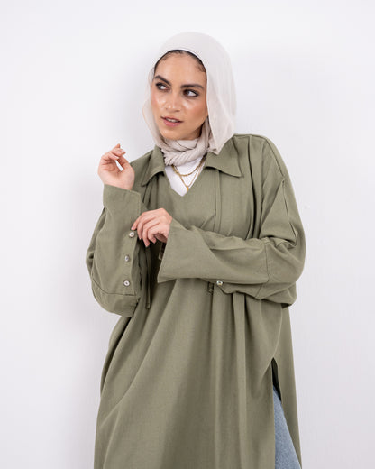 Semi Boho linen shirt-olive