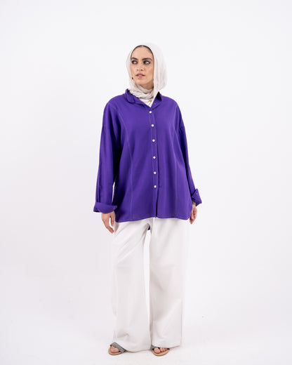 Douple stitch shirt -purple