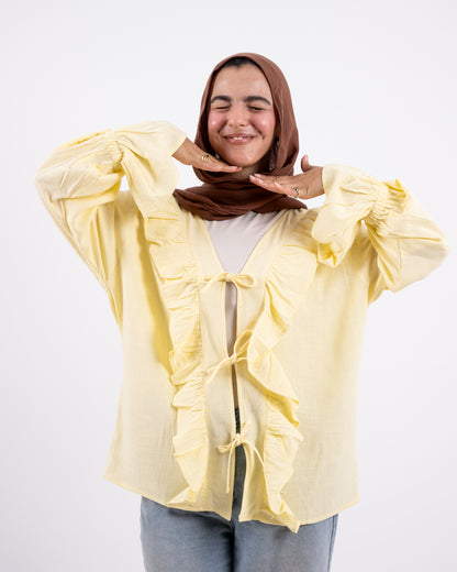 ruffles tied up top-yellow