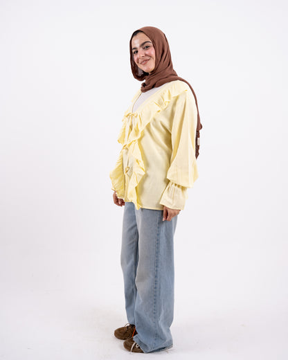 ruffles tied up top-yellow