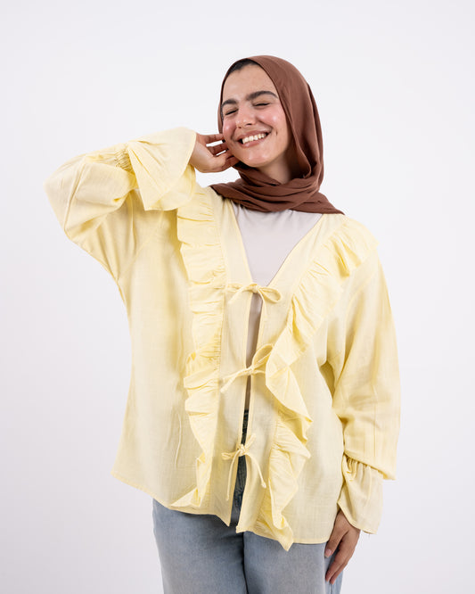 ruffles tied up top-yellow