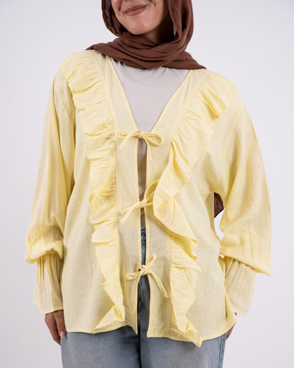 ruffles tied up top-yellow