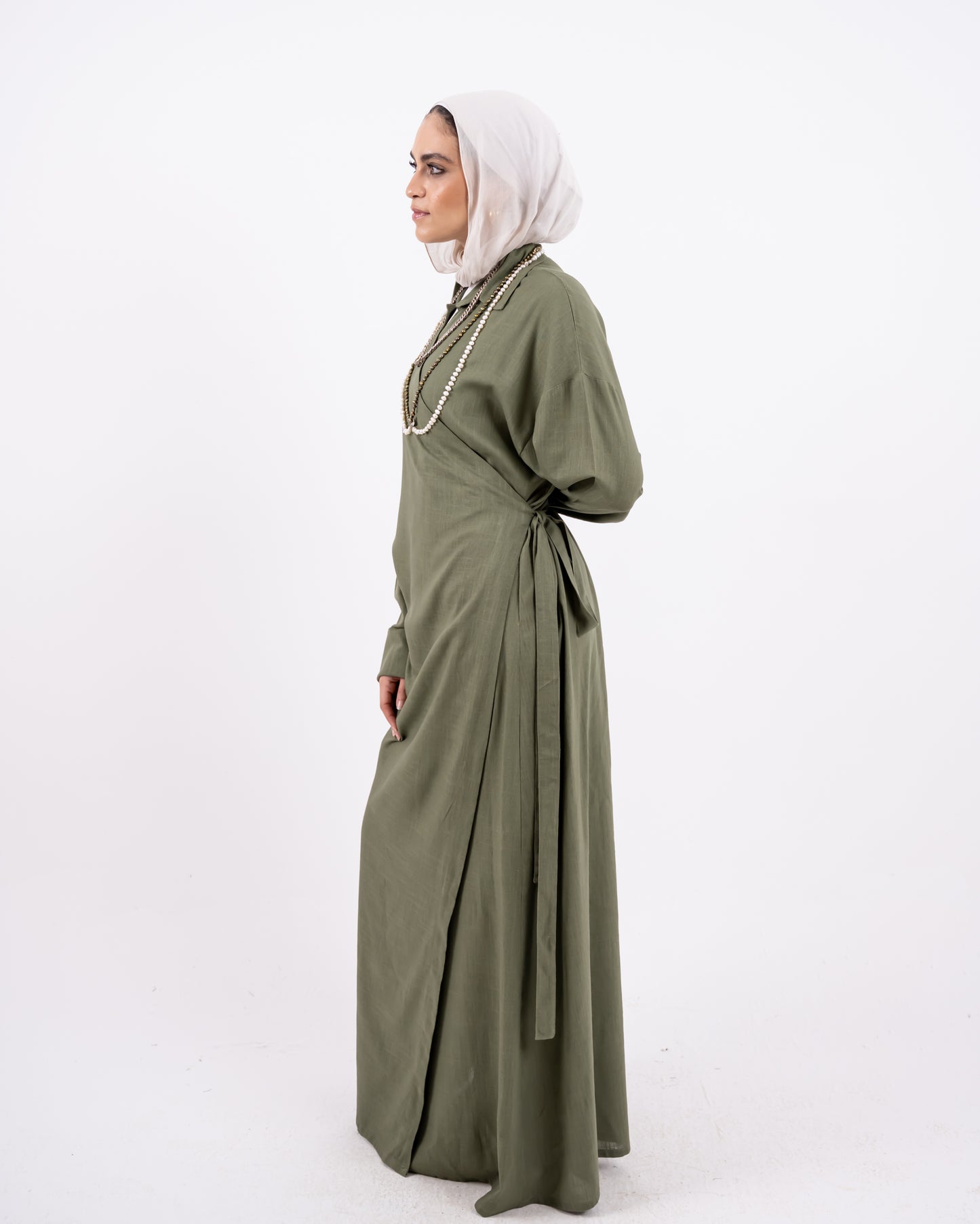 nature wrapped  linen dress