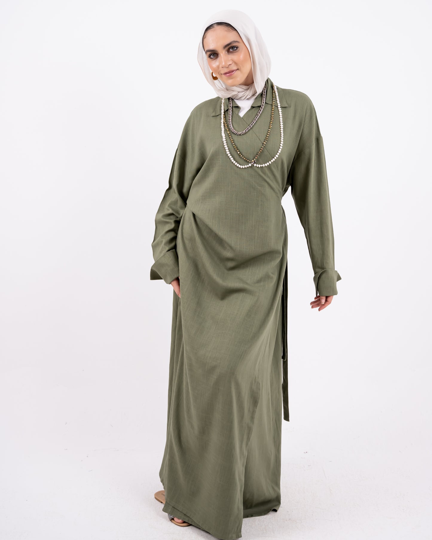 nature wrapped  linen dress