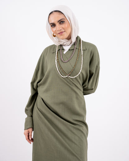 nature wrapped  linen dress