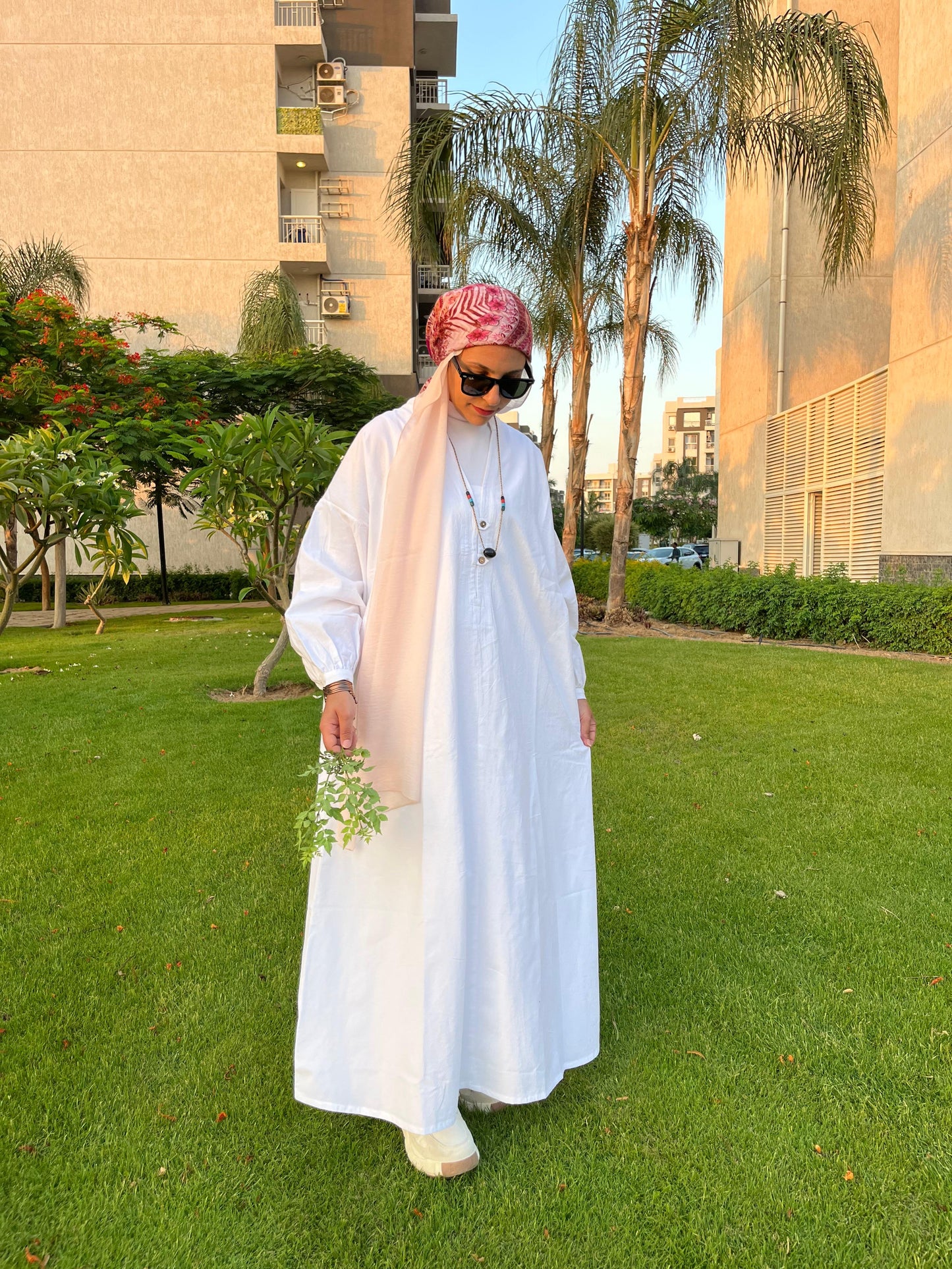 Cotton dress in white