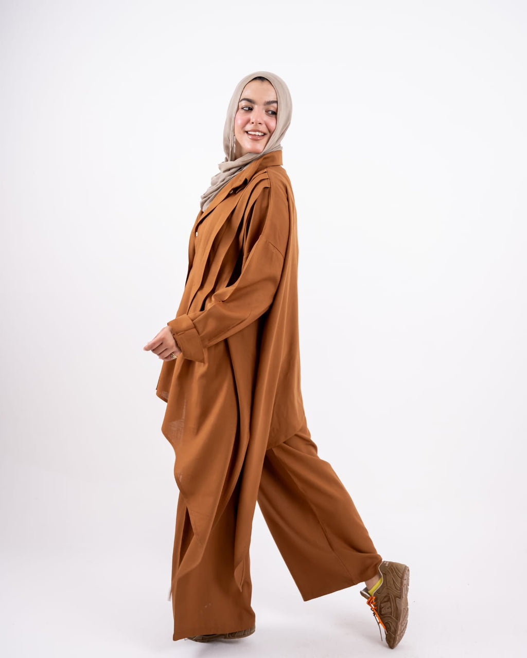 Pleated linen set