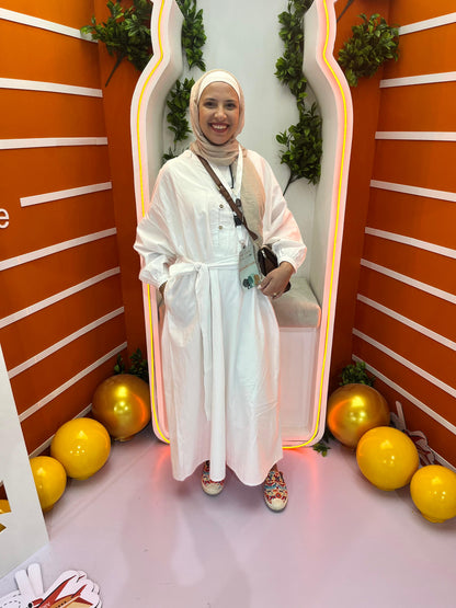 Cotton dress in white