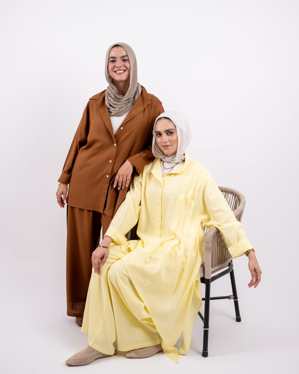 Pleated linen set
